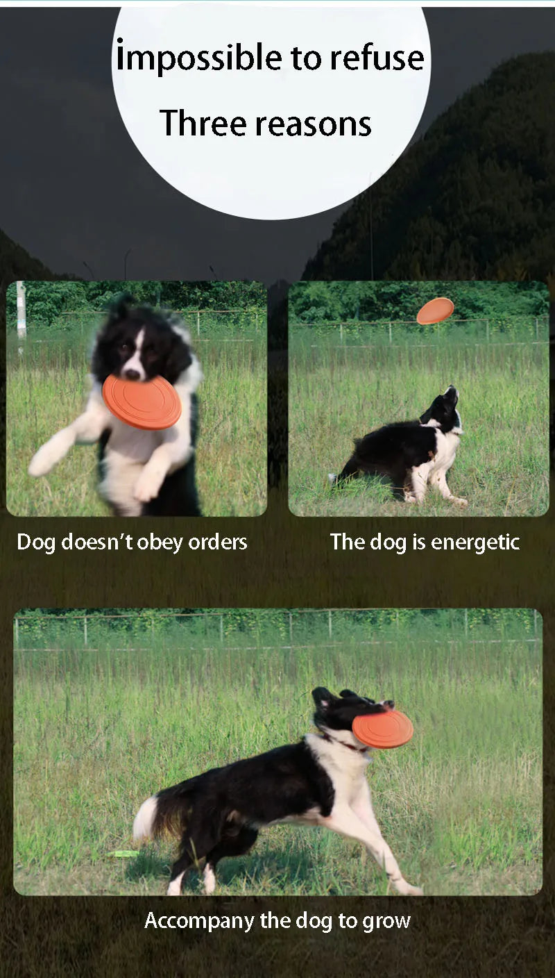 Flying Disc Dog Toy – Silicone Interactive Fetch Disc