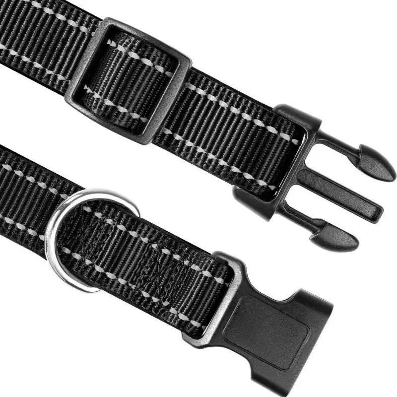 Reflective Dog Collar, Adjustable Nylon Safety Collar for Small & Medium Dogs