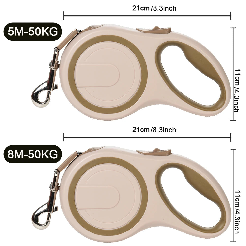 Retractable Dog Leash – 5M/8M Nylon Automatic Lead