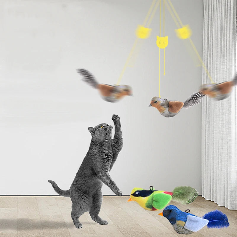 Lifelike Bird Cat Toy – Feather Plush Teaser for Kittens