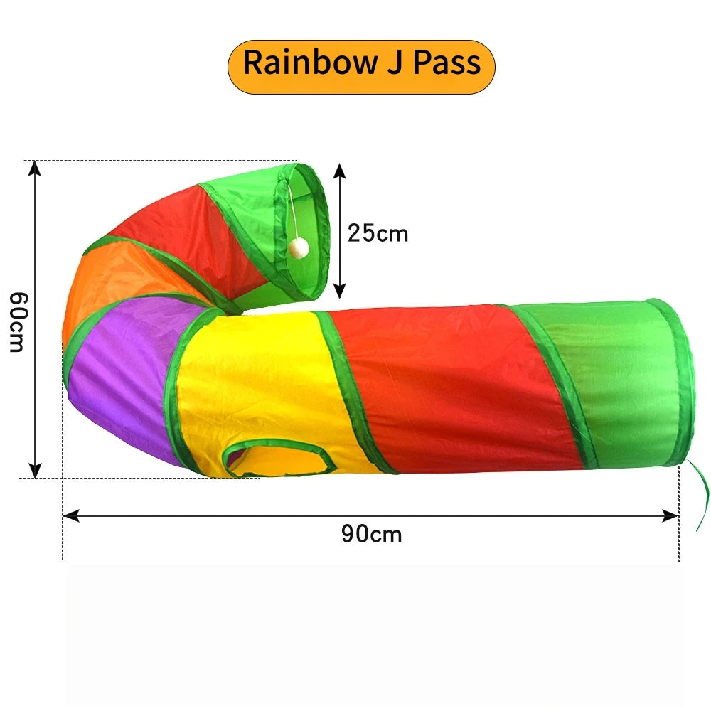 Cat Tunnel Toy – Foldable S-Shape Interactive Tunnel for Indoor Cats