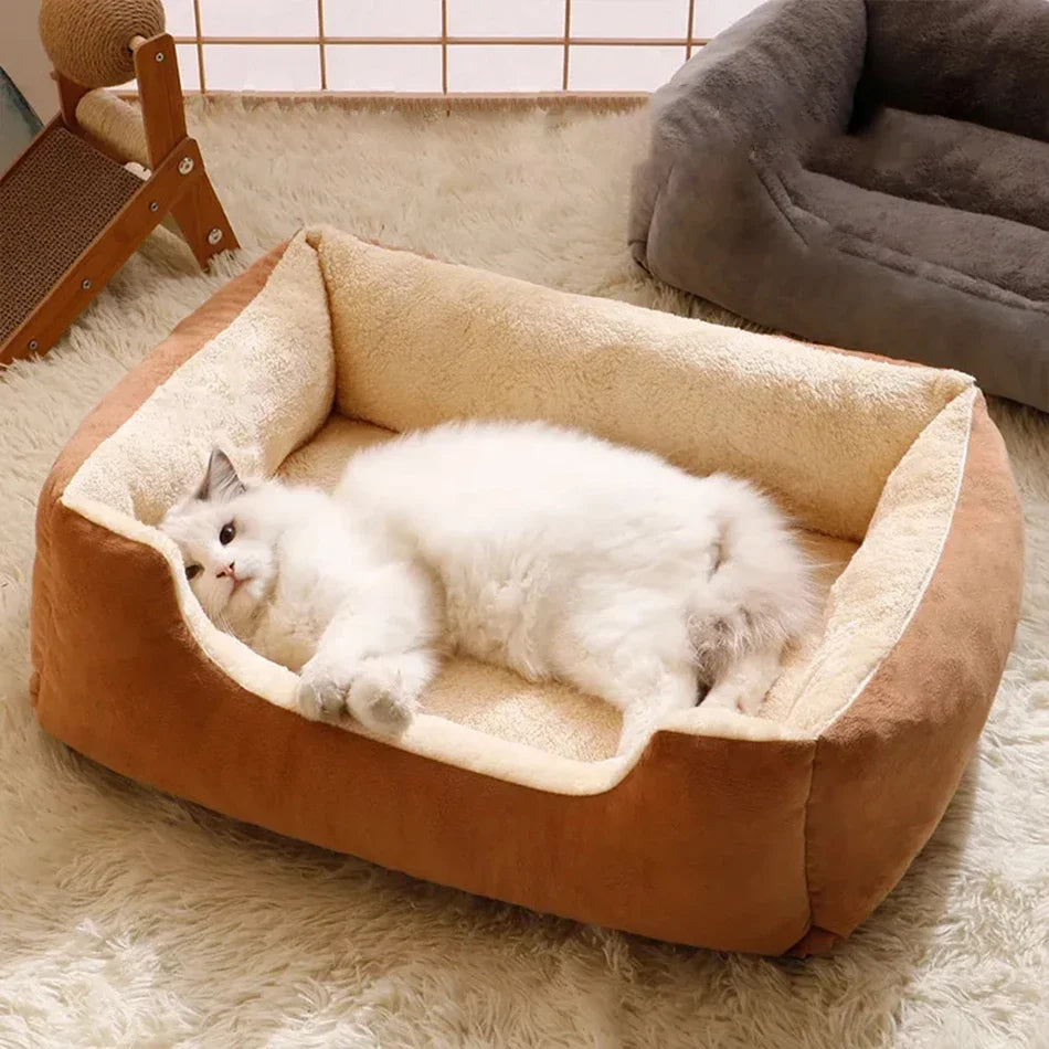 Plush Cat Bed Soft Cushion Pet Bed for Cats & Small Dogs