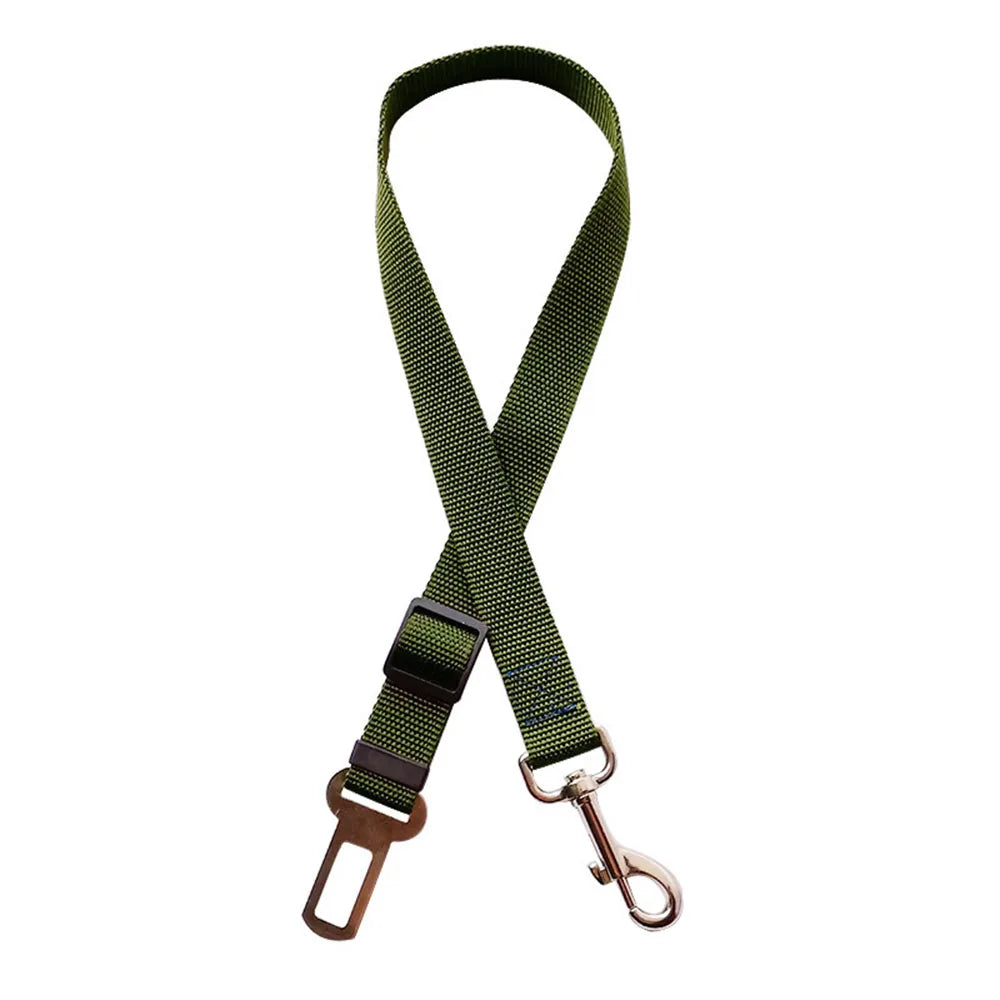 Adjustable Dog Car Seat Belt – Nylon Reflective Travel Harness