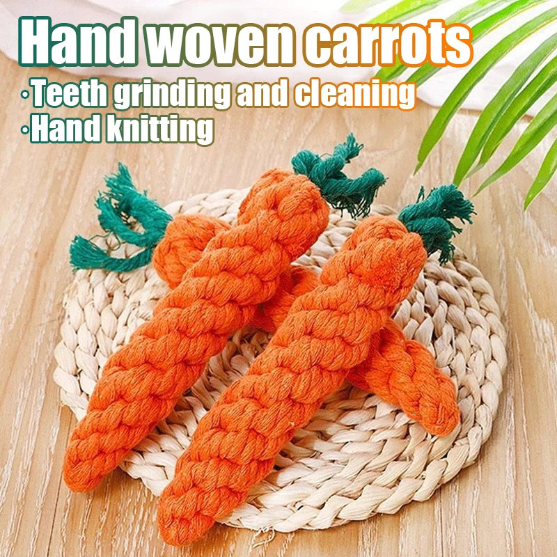 Dog Rope Toy – Carrot Shape Cotton Chew Toy