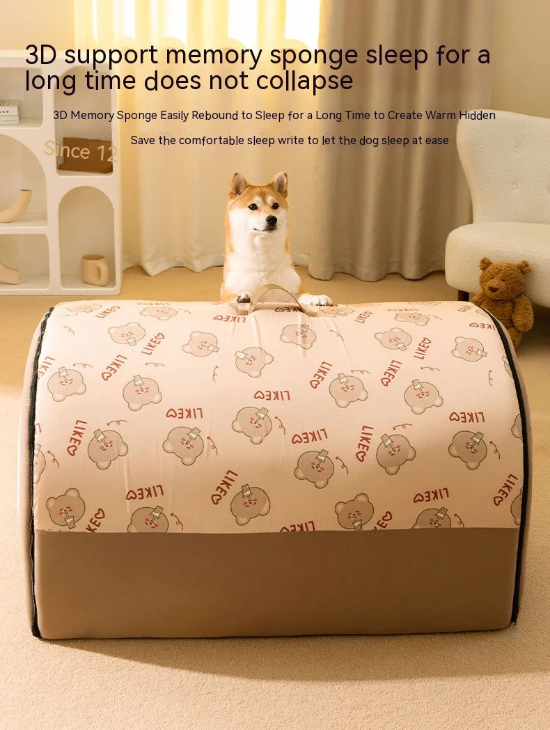 Large Dog House – Warm Washable Covered Bed for Dogs