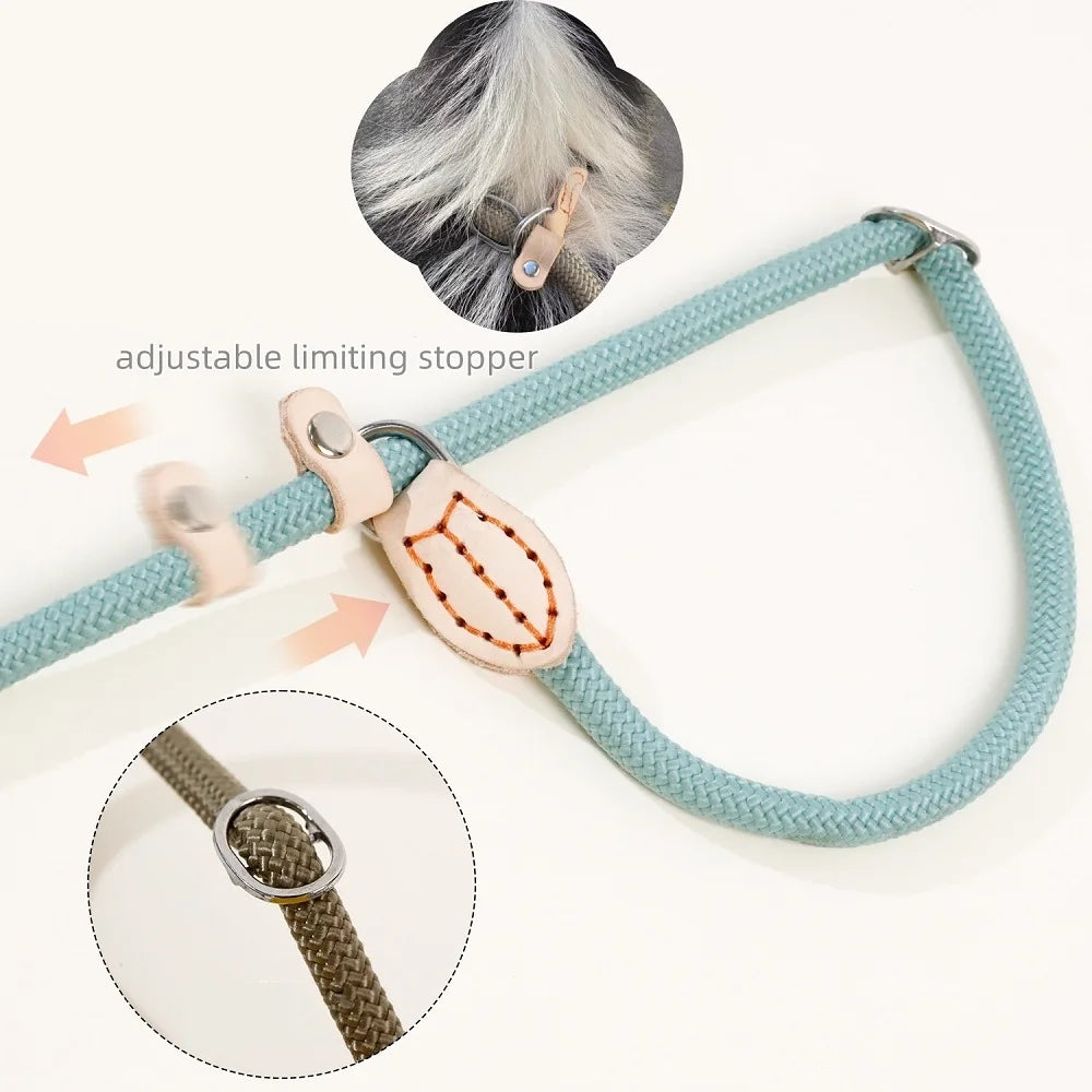 Slip Lead Dog Leash – Adjustable Braided Rope for Large Dogs