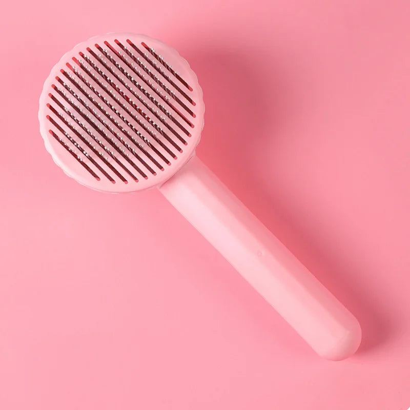 Dog Grooming Brush Self Cleaning Pet Hair Removal Comb