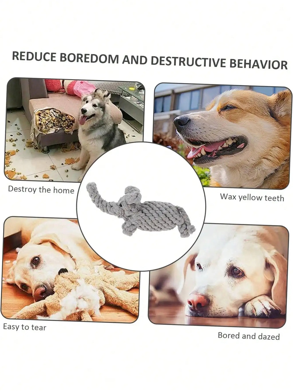 Rope Dog Toy – Knotted Cotton Chew Toy for Small & Medium Dogs