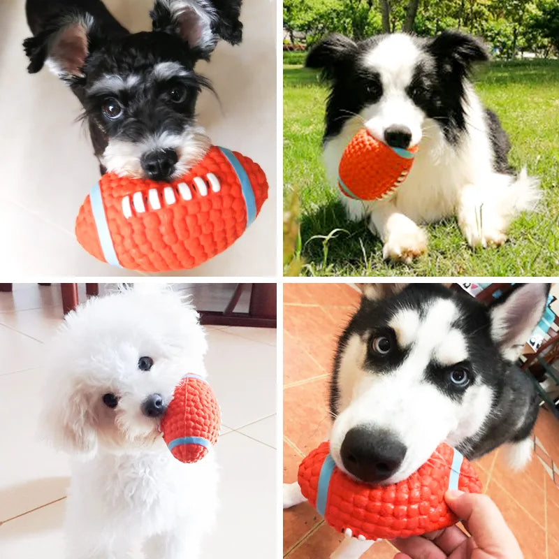 Squeaky Dog Ball – Rubber Interactive Fetch & Chew Toy