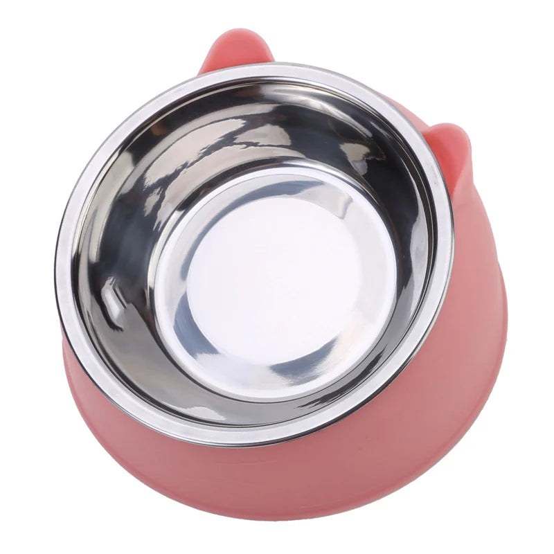 Elevated Cat Bowl – Inclined Stainless Steel Feeding Bowl