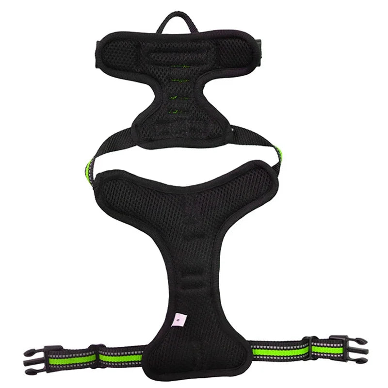 Reflective Dog Harness, Adjustable Nylon Vest with Leash