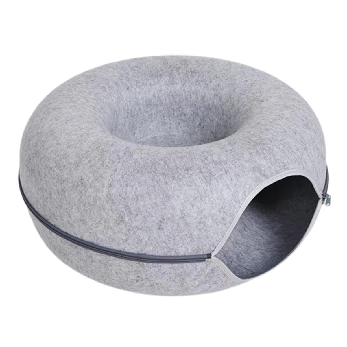 Cat Tunnel Bed – Felt Donut Nest & Sleeping House