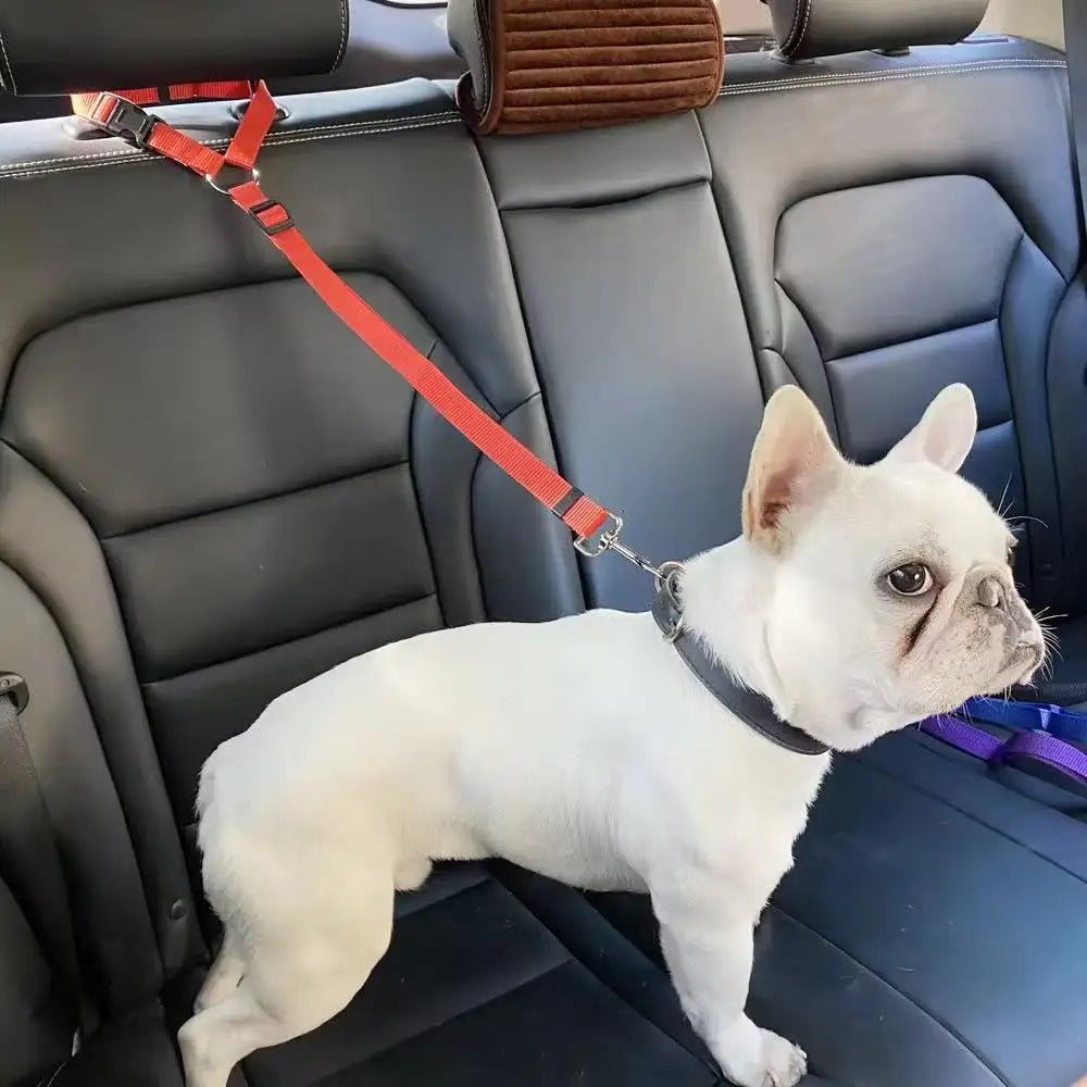Dog Car Seat Belt – Adjustable Nylon Pet Safety Leash
