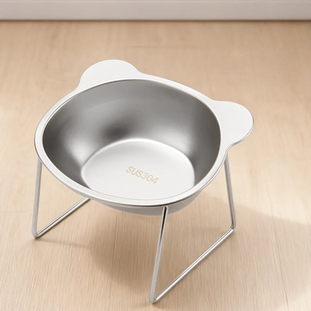 Elevated Pet Bowl – Stainless Steel Angled Dog & Cat Feeder