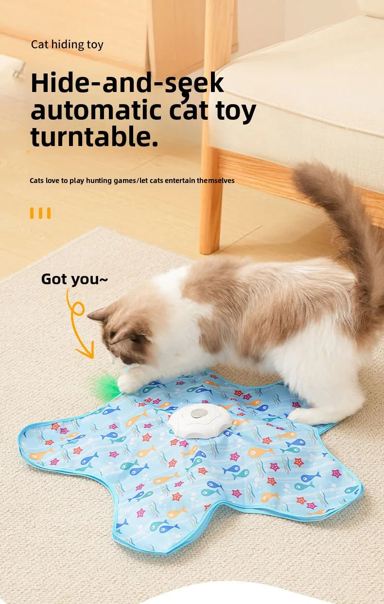 Automatic Hide and Seek Cat Toy – Moving Feather Interactive Toy