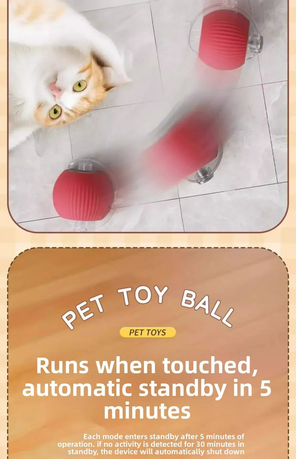 Smart Obstacle Avoidance Cat Ball Toy Adjustable Speed Electric Self Rolling Interactive Ball With Long Elastic Rope For Play