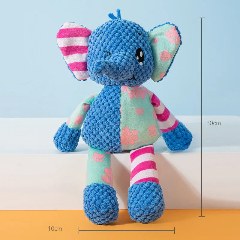 Plush Squeaky Dog Toy – Elephant, Fox & Puppy Designs