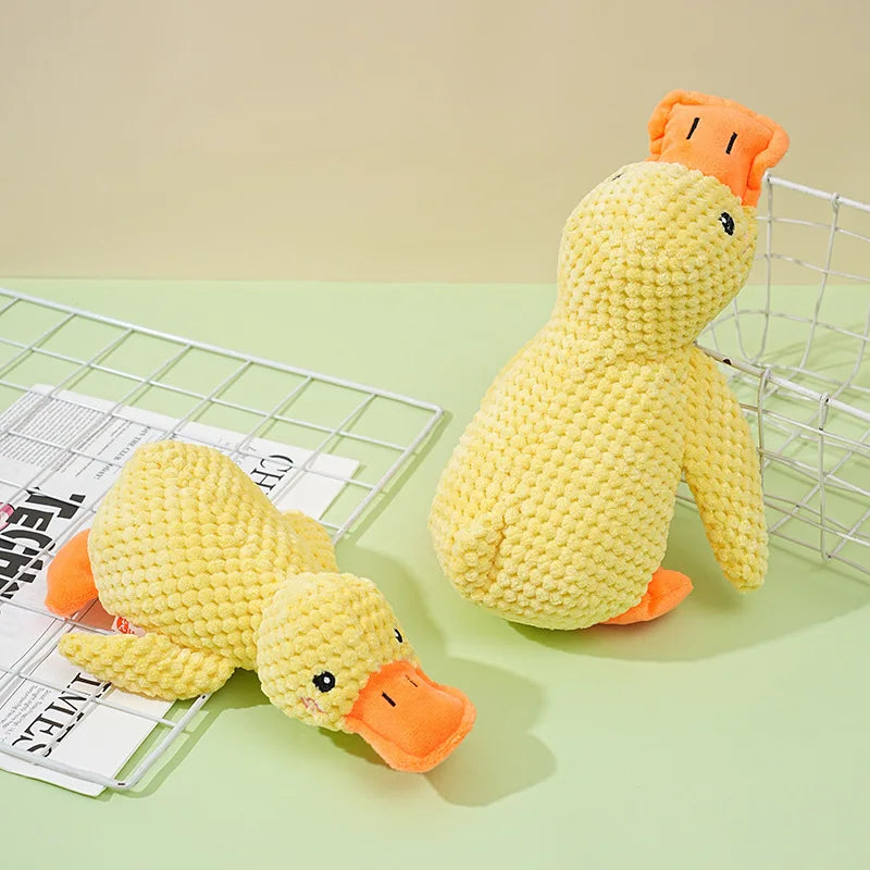 Plush Dog Toy Duck Squeaky Chew Toy for Small & Large Dogs