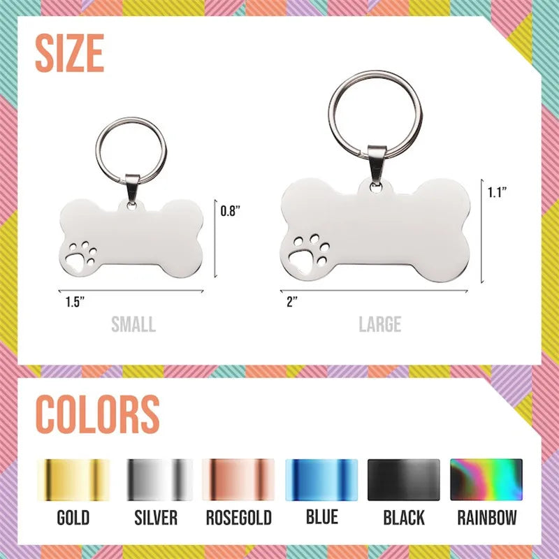 Personalized Dog ID Tag – Engraved Stainless Steel Pet Tag