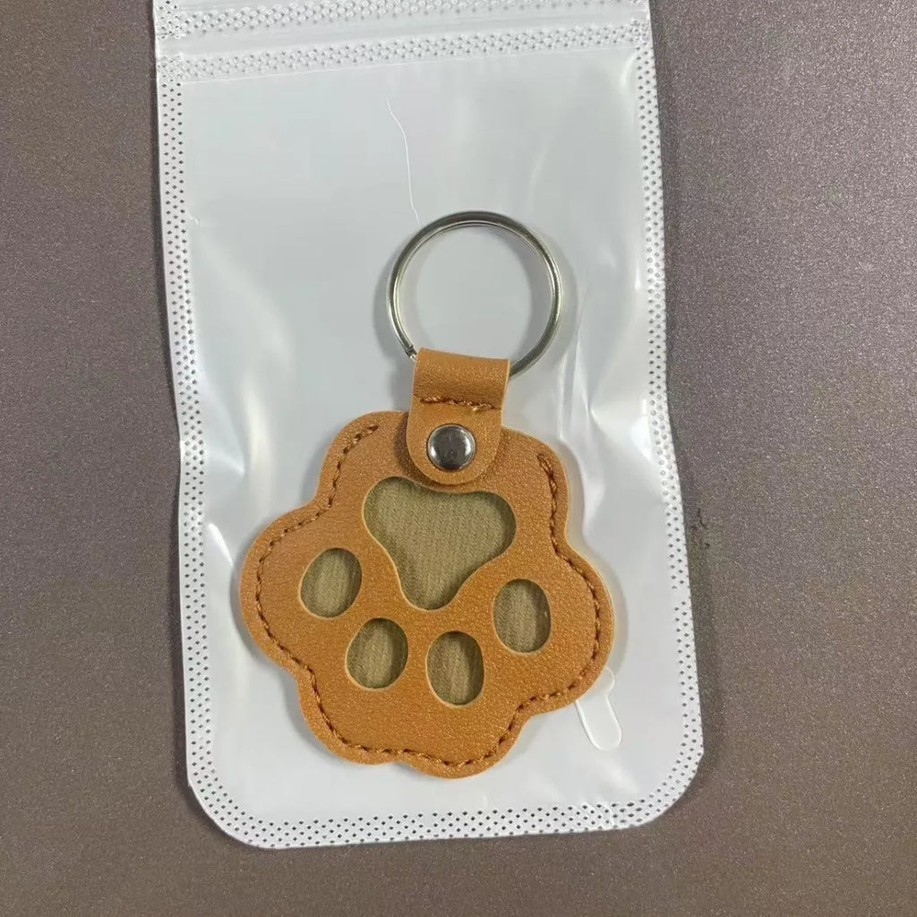 Pet Memorial Keychain – Dog Hair Keepsake Leather Pendant