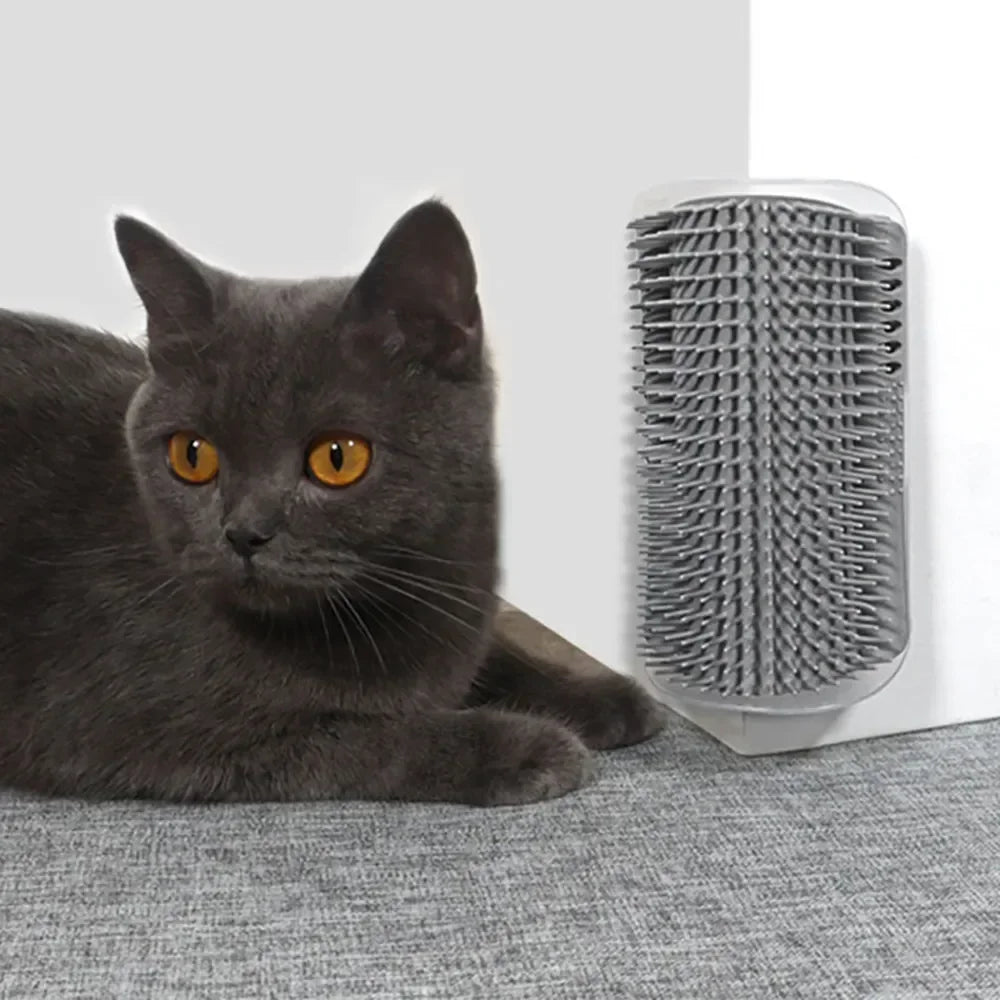 Cat Self Grooming Brush – Corner Massage Scratcher with Catnip
