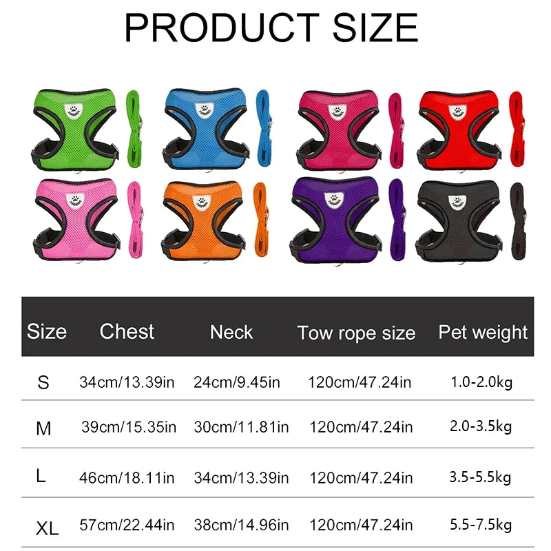 Puppy Harness, Soft Reflective Adjustable Harness with Leash