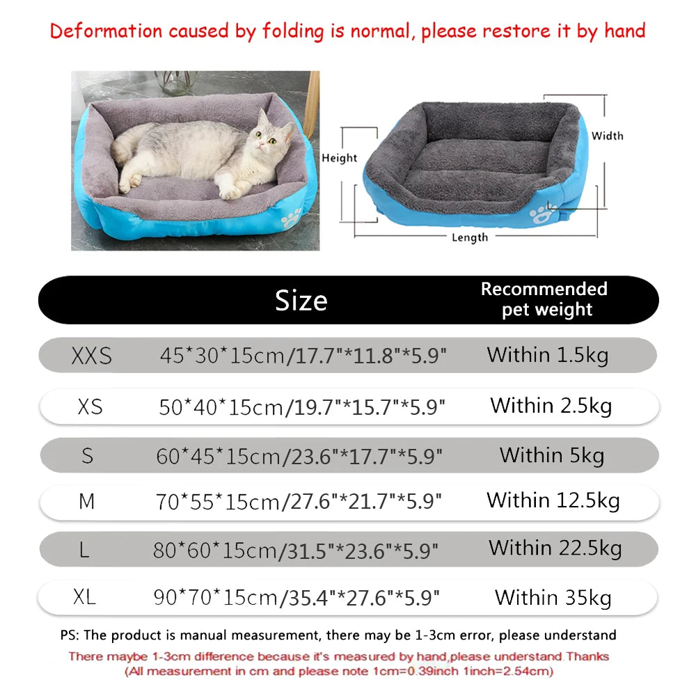 Soft Dog Sofa Bed – Washable Waterproof Warm Bed for Medium Dogs
