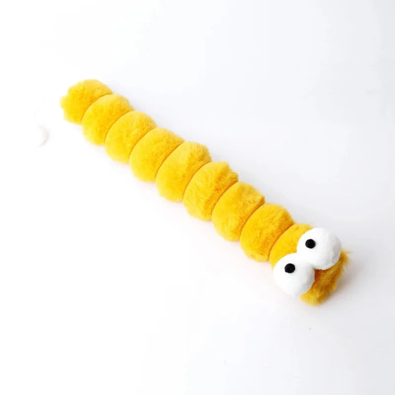 Plush Cat Chew Toy – Caterpillar Catnip Pillow for Cats