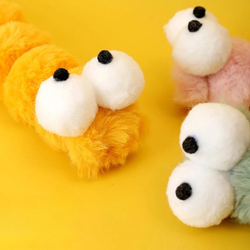 Plush Cat Chew Toy – Caterpillar Catnip Pillow for Cats