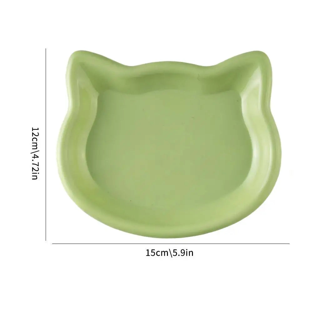 Cat Food Bowl – Shallow Plastic Cat Feeding Dish for Wet & Dry Food