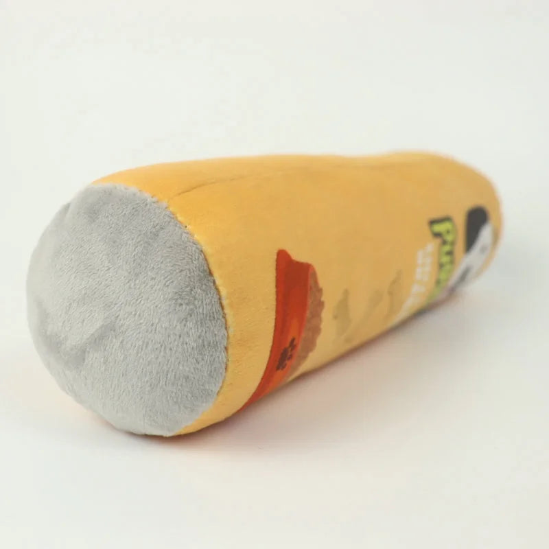 Plush Squeaky Dog Toy – Bottle-Shaped Interactive Chew Toy