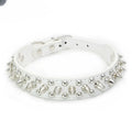 Leather Dog Collar Adjustable PU Neck Strap with Buckle