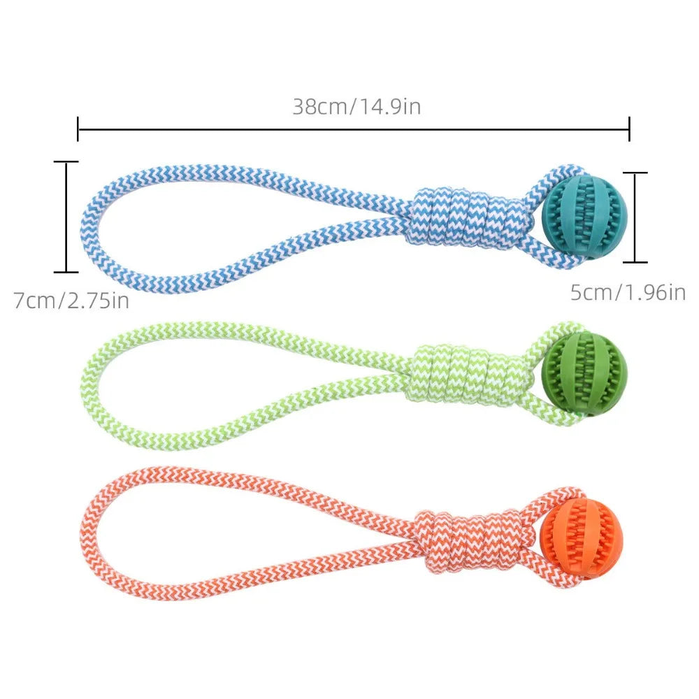 Dog Chew Toy Rubber Ball for Teeth Cleaning & Training