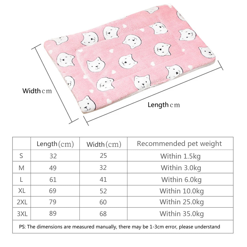 Small Dog Bed Mat – Double-Sided Warm Cushion for Dogs & Cats