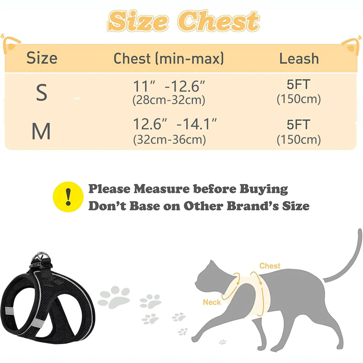 Cat Harness and Leash – Adjustable Reflective Soft Mesh Vest