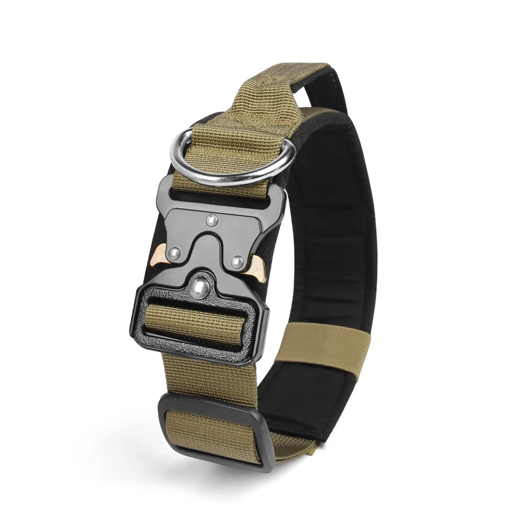 Tactical Dog Collar for Medium & Large Dogs, Padded Adjustable