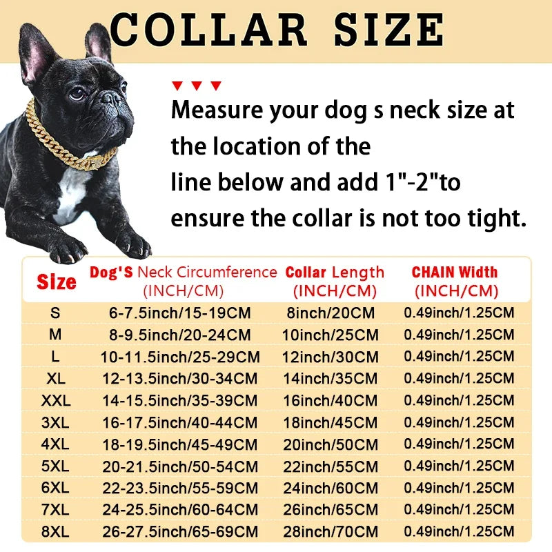 Cuban Link Dog Collar – Diamond Chain with Secure Buckle