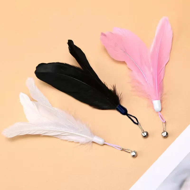 Cat Teaser Wand – Interactive Feather Toy with Bell & Suction Cup