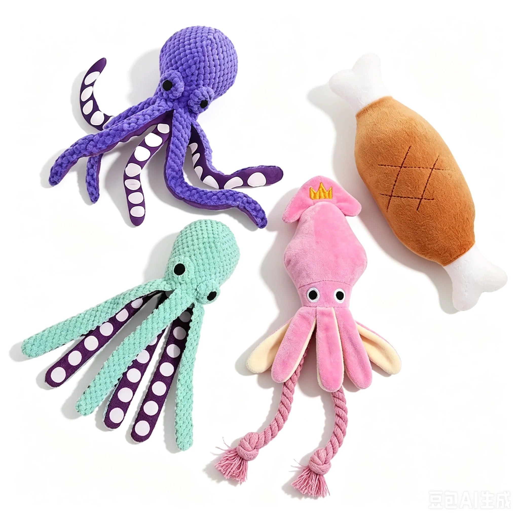Squeaky Octopus Plush Dog Toy – Interactive Teething Chew Toy