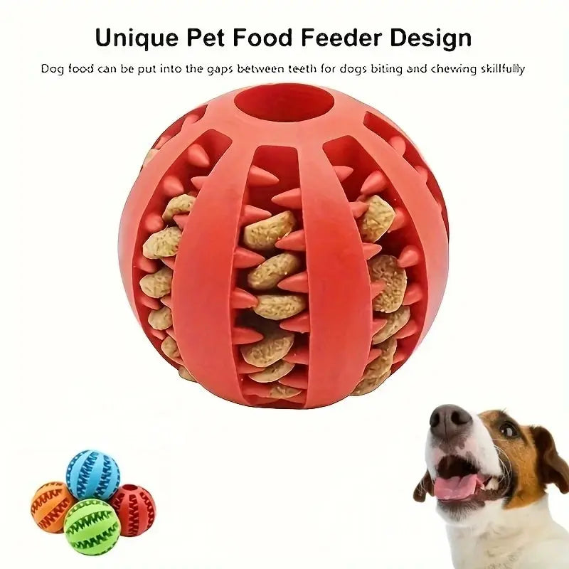 Dog Treat Ball Rubber Chew Toy Food Dispenser for Dogs