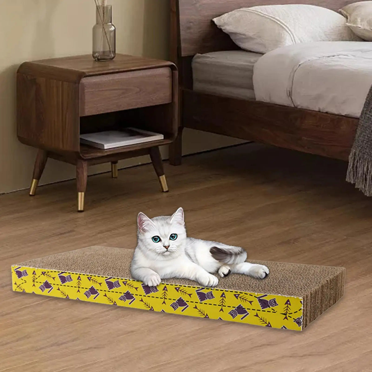 Cardboard Cat Scratcher – Lounge Bed & Scratching Pad for Cats