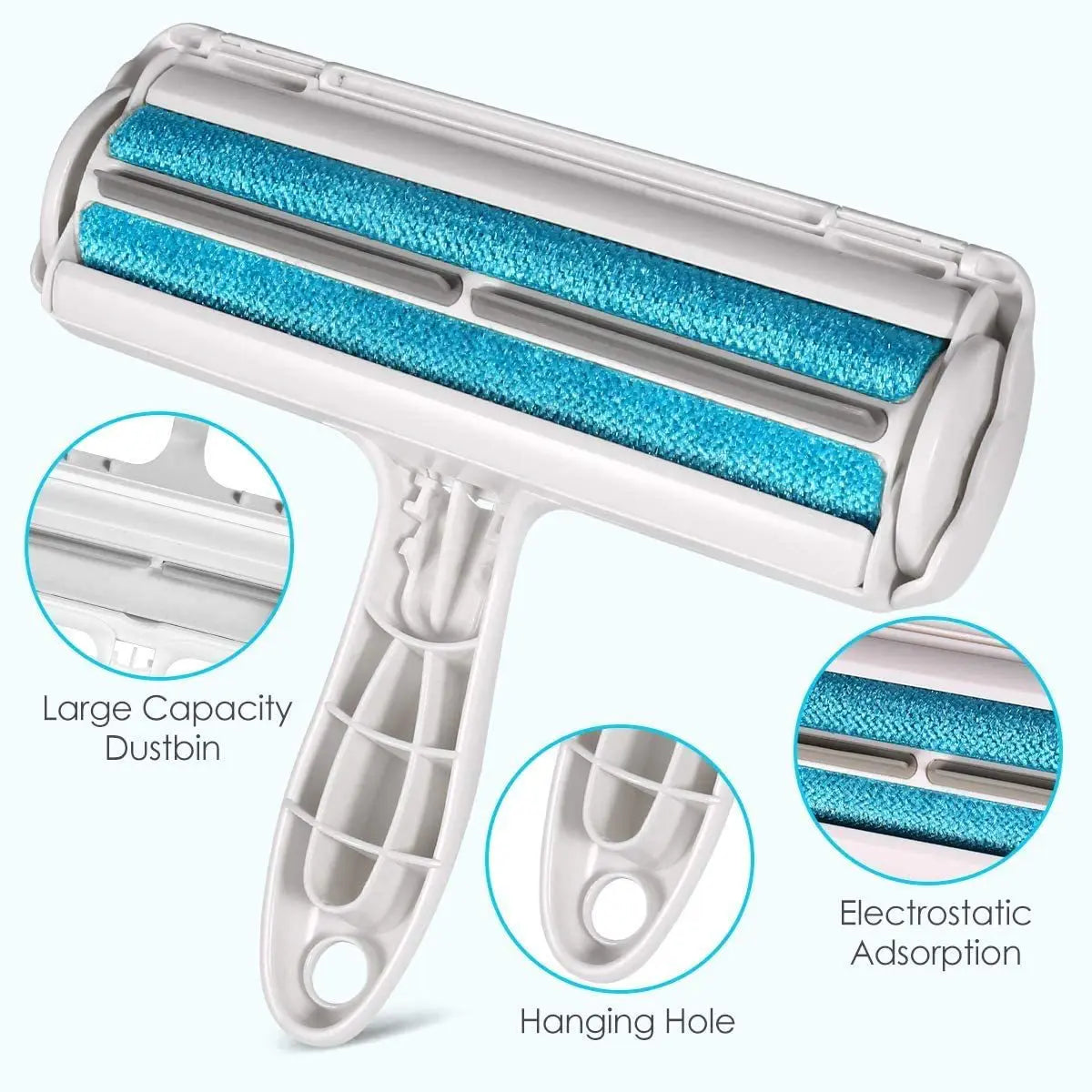 Pet Hair Remover Roller with Self-Cleaning Base for Dogs & Cats