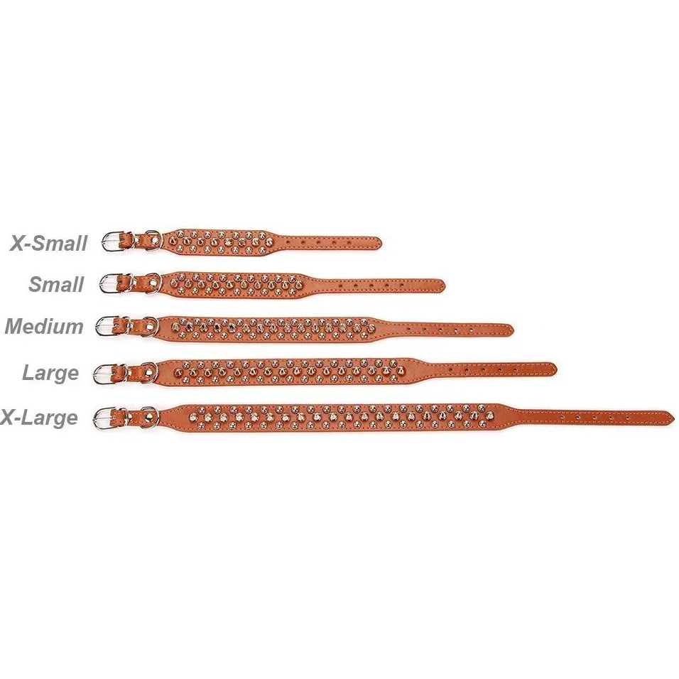 Leather Dog Collar Adjustable PU Neck Strap with Buckle