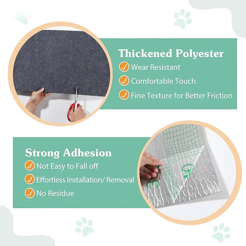Self-Adhesive Cat Scratching Mat – Trimmable Sofa & Furniture Pad