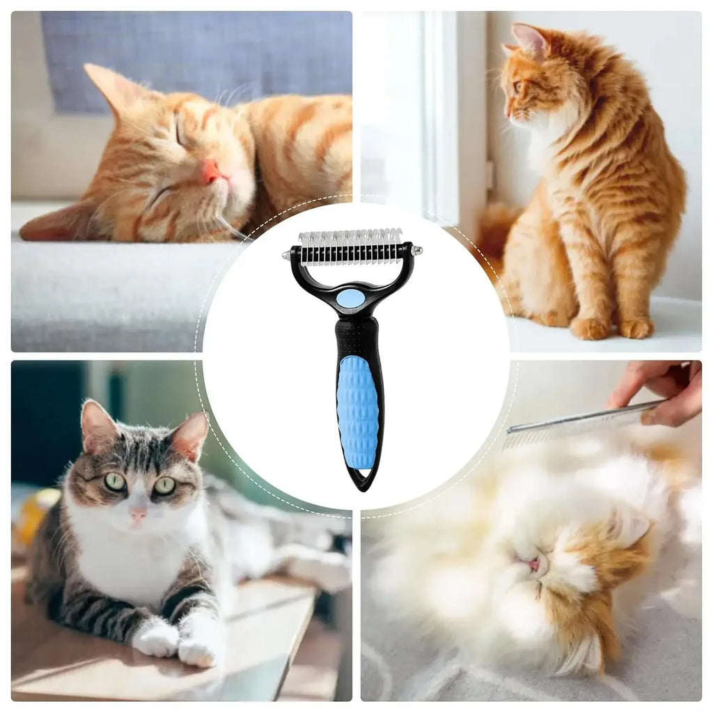 Cat Hair Removal Brush – Double-Sided Pet Grooming Comb