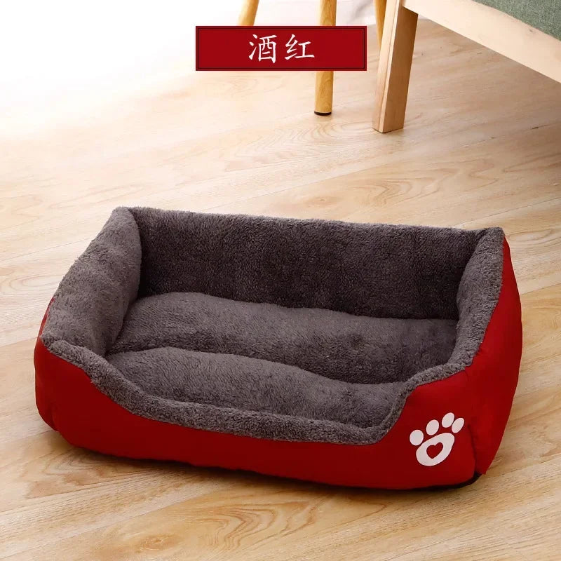 Large Dog Bed – Warm Square Pet Nest for Dogs & Cats