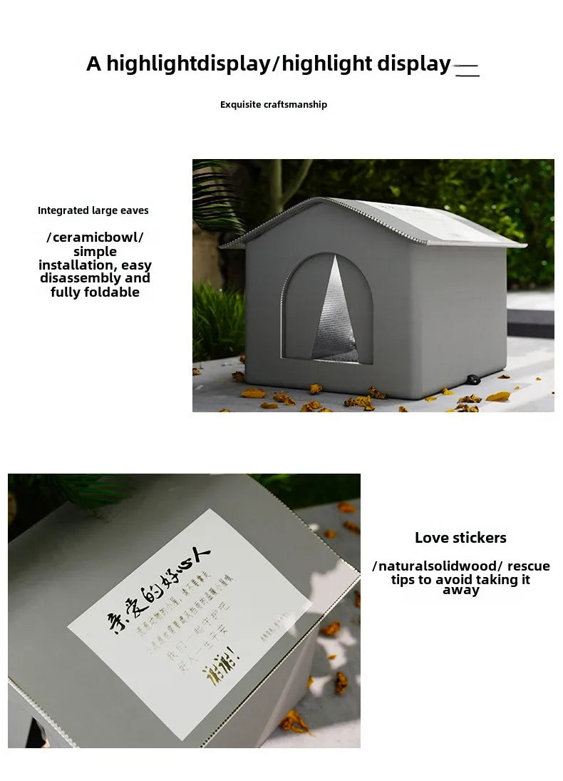 Outdoor Cat House – Waterproof Winter Pet Cave