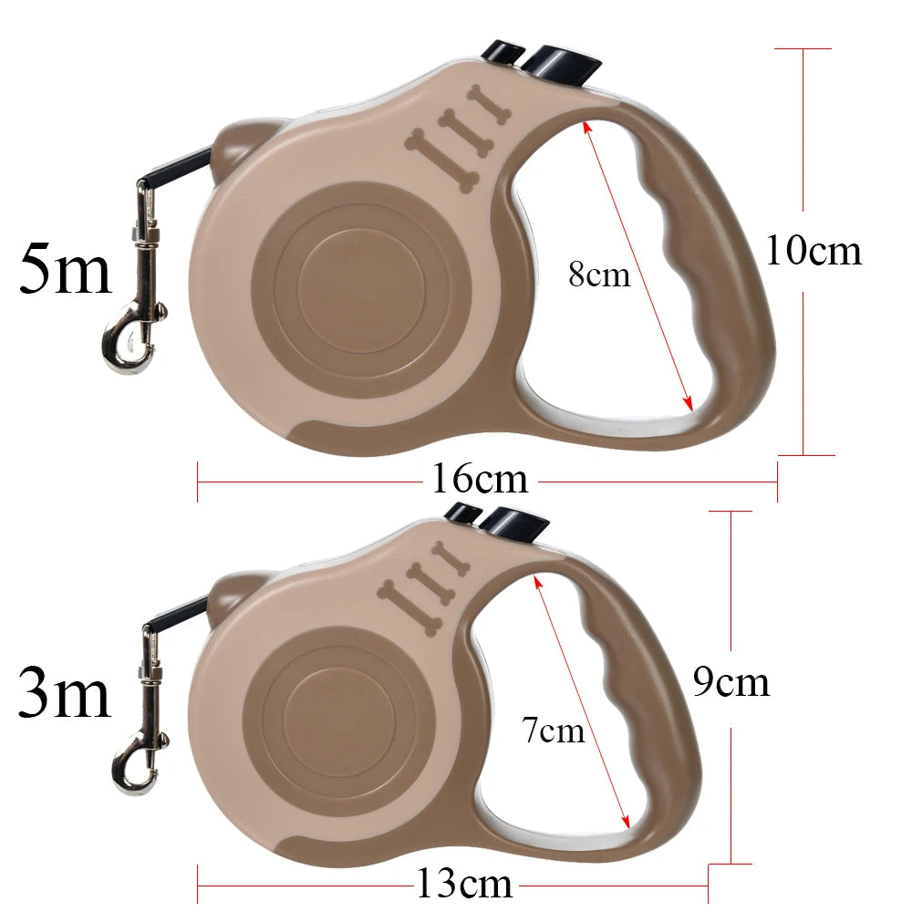 Retractable Dog Leash, 3M 5M Nylon Lead for Dogs & Cats