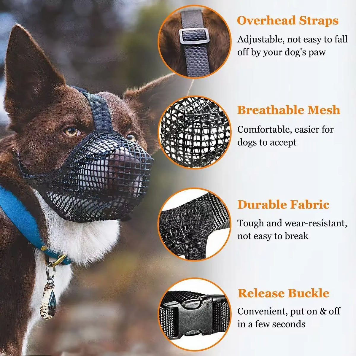 Dog Muzzle Breathable Mesh Anti-Eating Mouth Guard