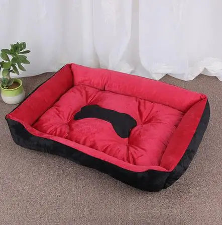 Large Dog Bed – Warm Square Pet Nest for Dogs & Cats